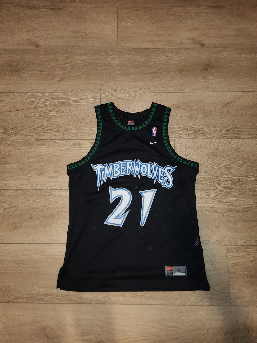 Vintage Y2K Nike NBA Kevin Garnett Minnesota Timberwolves Embroidered Men's Larg